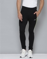 Shop Men Black Solid Regular Fit Joggers-Front