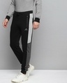 Shop Men Black Solid Slim Fit Joggers With Side Stripes-Design