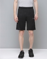 Shop Men Black Solid Slim Fit Sports Shorts-Front