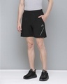 Shop Men Black Solid Slim Fit Sports Shorts-Front