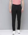 Shop Men Black Solid Slim Fit Track Pants-Front