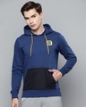 Shop Men Blue Color Block Slim Fit Sweatshirt-Front