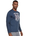 Shop Men Blue Printed Slim Fit Sweatshirt-Full