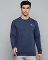 Shop Men Blue Slim Fit Sweatshirt-Front