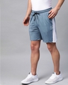 Shop Men Blue Solid Slim Fit Sports Shorts-Design