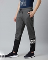 Shop Men Charcoal Grey Black Slim Fit Colourblocked Track Pants-Design