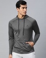 Shop Men Grey Self Design Slim Fit Sweatshirt-Front