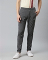 Shop Men Charcoal Grey Solid Track Pants-Front