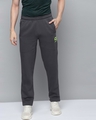 Shop Men Charcoal Grey Straight Fit Solid Track Pants-Front