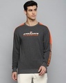 Shop Men Grey Printed Slim Fit Sweatshirt-Front