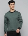 Shop Men Green Slim Fit Sweatshirt-Front