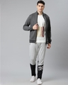 Shop Men Grey Black Colourblocked Training Track Pants