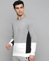 Shop Men Grey Color Block Slim Fit Sweatshirt-Design