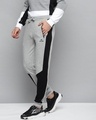 Shop Men Grey Melange Black Solid Slim Fit Joggers-Design