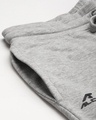 Shop Men's Grey Melange Solid Slim Fit Joggers With Printed Detail