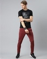 Shop Men Maroon Solid Slim Fit Mid Rise Track Pants