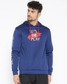 Shop Men Blue Printed Slim Fit Sweatshirt-Front