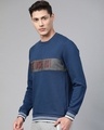 Shop Men Blue Printed Slim Fit Sweatshirt-Design