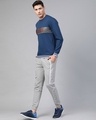 Shop Men Blue Printed Slim Fit Sweatshirt