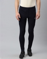 Shop Men Navy Blue Slim Fit Solid Track Pants-Front