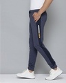 Shop Men Navy Blue Solid Slim Fit Joggers-Design