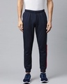 Shop Men's Navy Blue Solid Slim Fit Joggers-Front