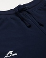 Shop Men Navy Blue Solid Slim Fit Joggers With Printed Detail-Full