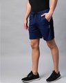 Shop Men Navy Blue Solid Slim Fit Sports Shorts-Design
