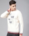 Shop Men White Printed Slim Fit Sweatshirt-Design
