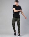 Shop Men Olive Green Straight Fit Camouflage Printed Joggers