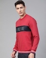 Shop Men Red Printed Slim Fit Sweatshirt-Design
