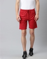 Shop Men Red Slim Fit Mid Rise Sports Shorts-Front