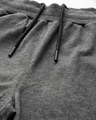 Shop Men's Charcaol Grey Melange Solid Mid Rise Slim Fit Track Pants-Full