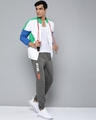 Shop Men's Charcaol Grey Melange Solid Mid Rise Slim Fit Track Pants