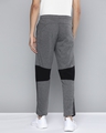 Shop Men's Charcoal Grey Black Colourblocked Mid Rise Slim Fit Track Pants-Design