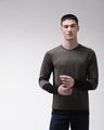 Shop Men's Charcoal Grey Training Slim Fit Sweatshirt-Front