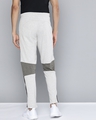 Shop Men's Grey Melange Colourblocked Mid Rise Slim Fit Track Pants-Design