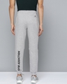 Shop Men's Grey Melange Typography Printed Mid Rise Slim Fit Track Pants-Design