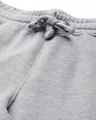 Shop Men's Grey Melange Typography Printed Mid Rise Slim Fit Track Pants-Full