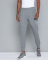 Shop Men's Grey Solid Slim Fit Joggers-Front