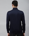 Shop Men's Navy Blue Printed Front Open Slim Fit Sweatshirt-Design