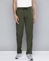Shop Men's Olive Green Mid Rise Slim Fit Track Pants-Front