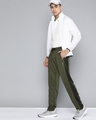 Shop Men's Olive Green Mid Rise Slim Fit Track Pants