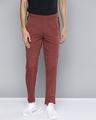 Shop Men's Red Mid Rise Slim Fit Track Pants-Front