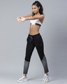 Shop Women Black & Grey Geometric Print Slim Fit Track Pants