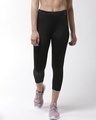 Shop Women Black 3/4th Training Tights-Front