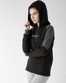 Shop Women Black Printed Slim Fit Sweatshirt-Design