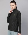 Shop Women Black Self Design Slim Fit Sweatshirt-Design