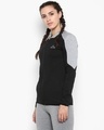 Shop Women Black Color Block Slim Fit Sweatshirt-Design