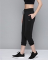 Shop Women Black Slim Fit Solid Three Fourth Length Joggers-Design
